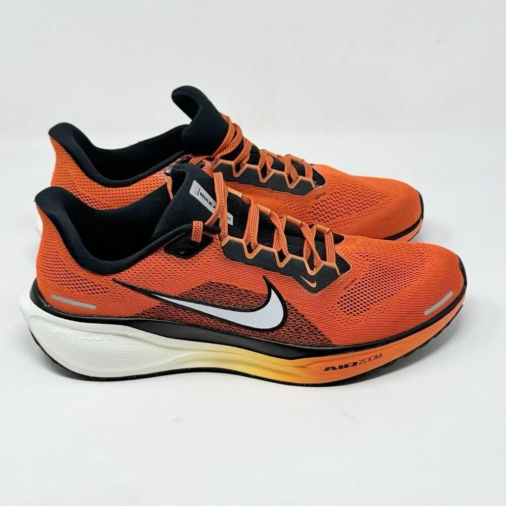 Nike Air Zoom Pegasus 41 Sneakers Mens 11 Safety Orange Black Running Shoes